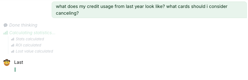 ReCard multi-agent timeline showing stats calculation across multiple agents